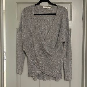 Grey marle cross front sweater